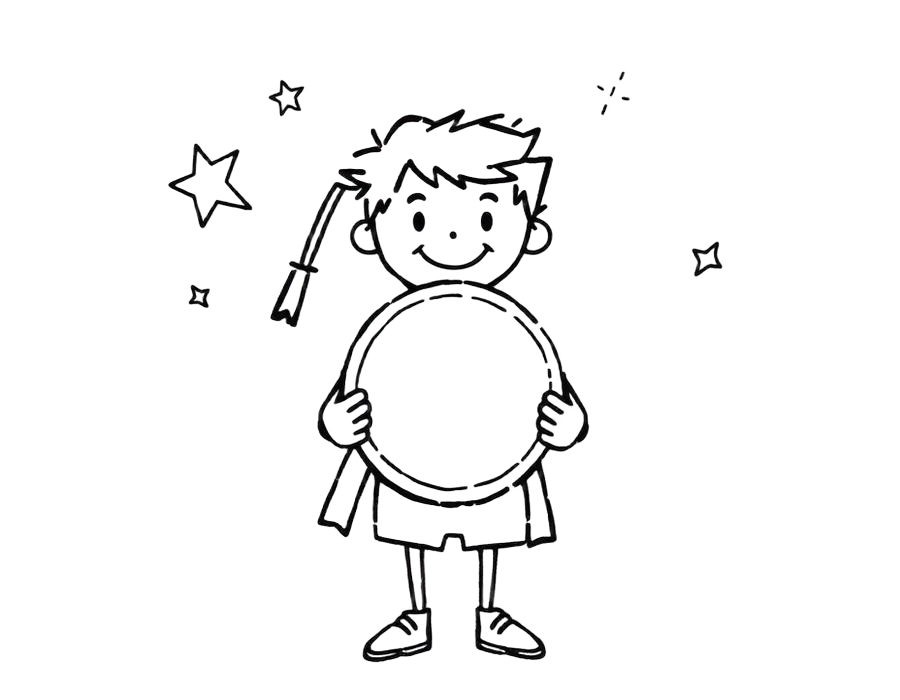 Ilustracja zadowolonego maturzysty